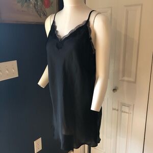 Victorias Secret Black Lace Trim Slip